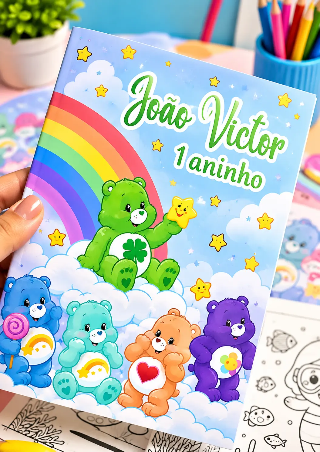 Mini livrinho infantil de colorir personalizado