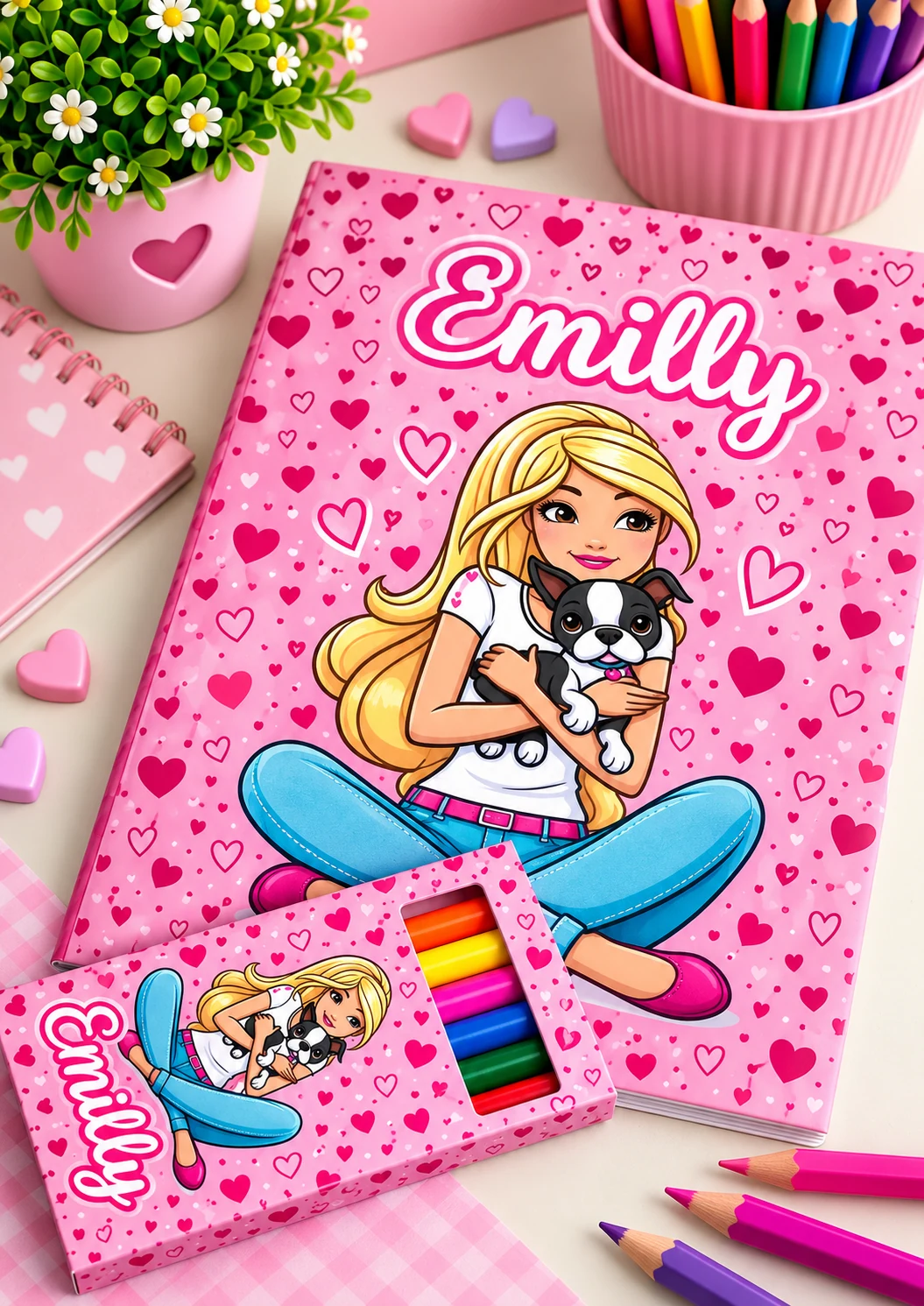 Exemplo de livrinho infantil rosa com nome